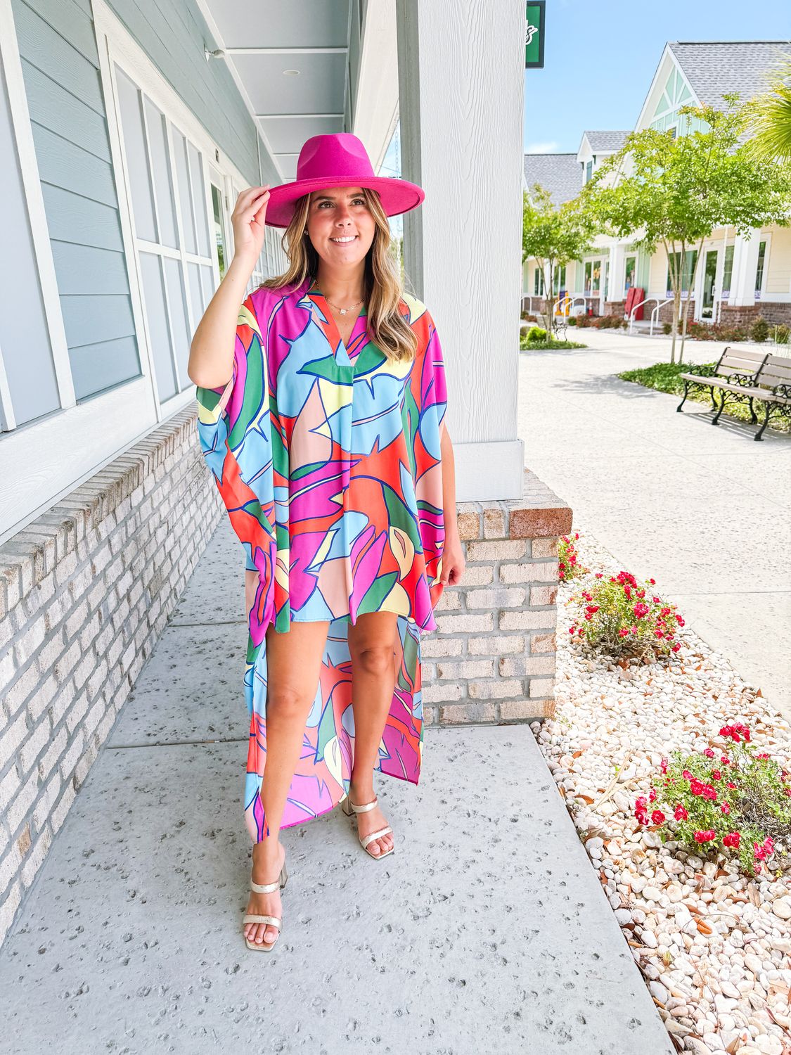 Tropical Paradise Hi/Low Dress - Orange