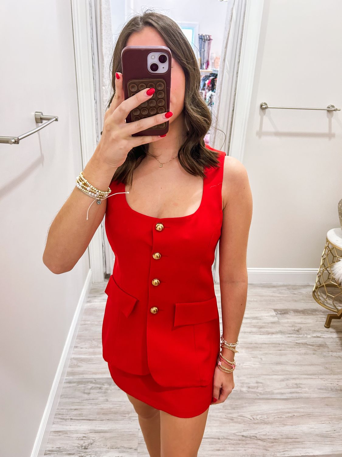 Business Romper - Scarlet