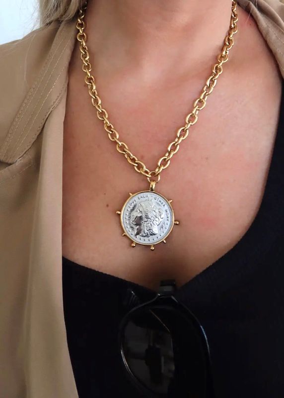 CHEZ TWO TONE COIN NECKLACE