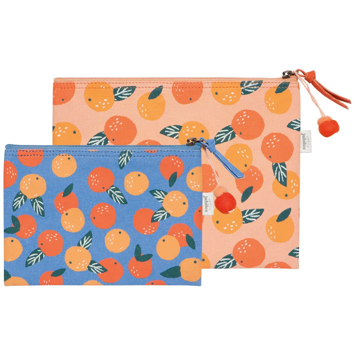 Paradise Orange - Set of Two Zipper Pouches
