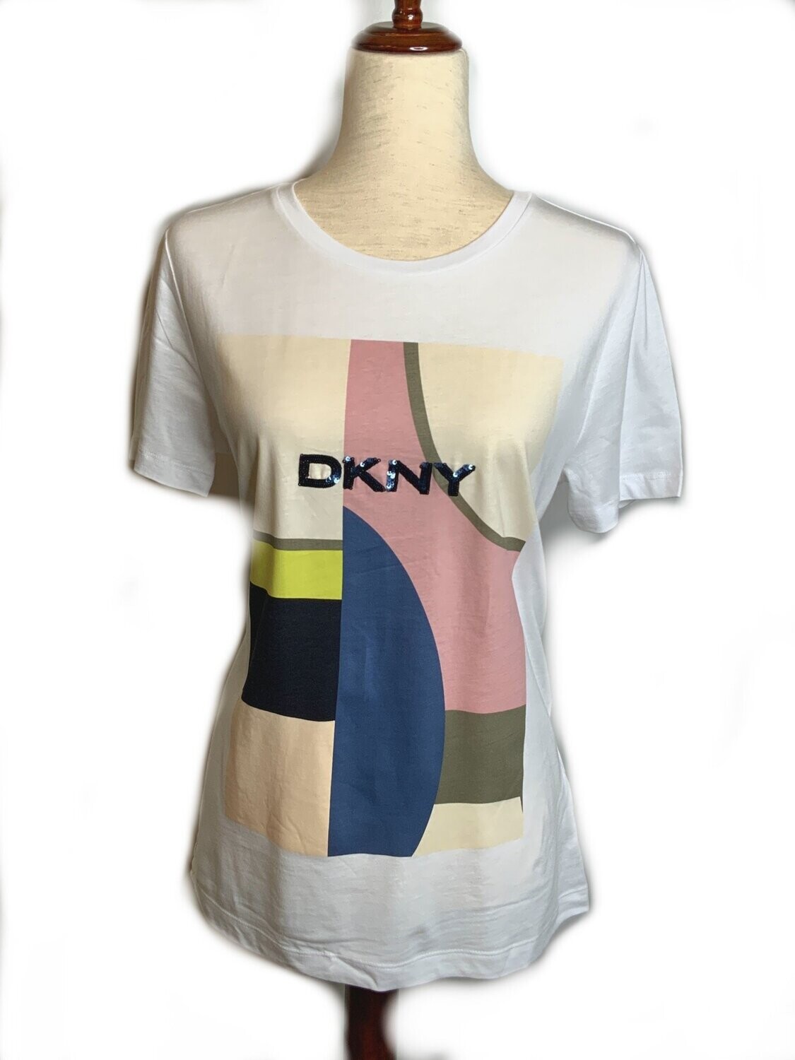 DKNY Tees Sequined Printed Logo