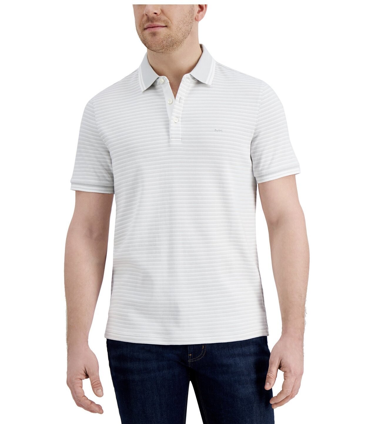 Michael Kors Greenwich Modern-Fit Stripe Polo Shirt