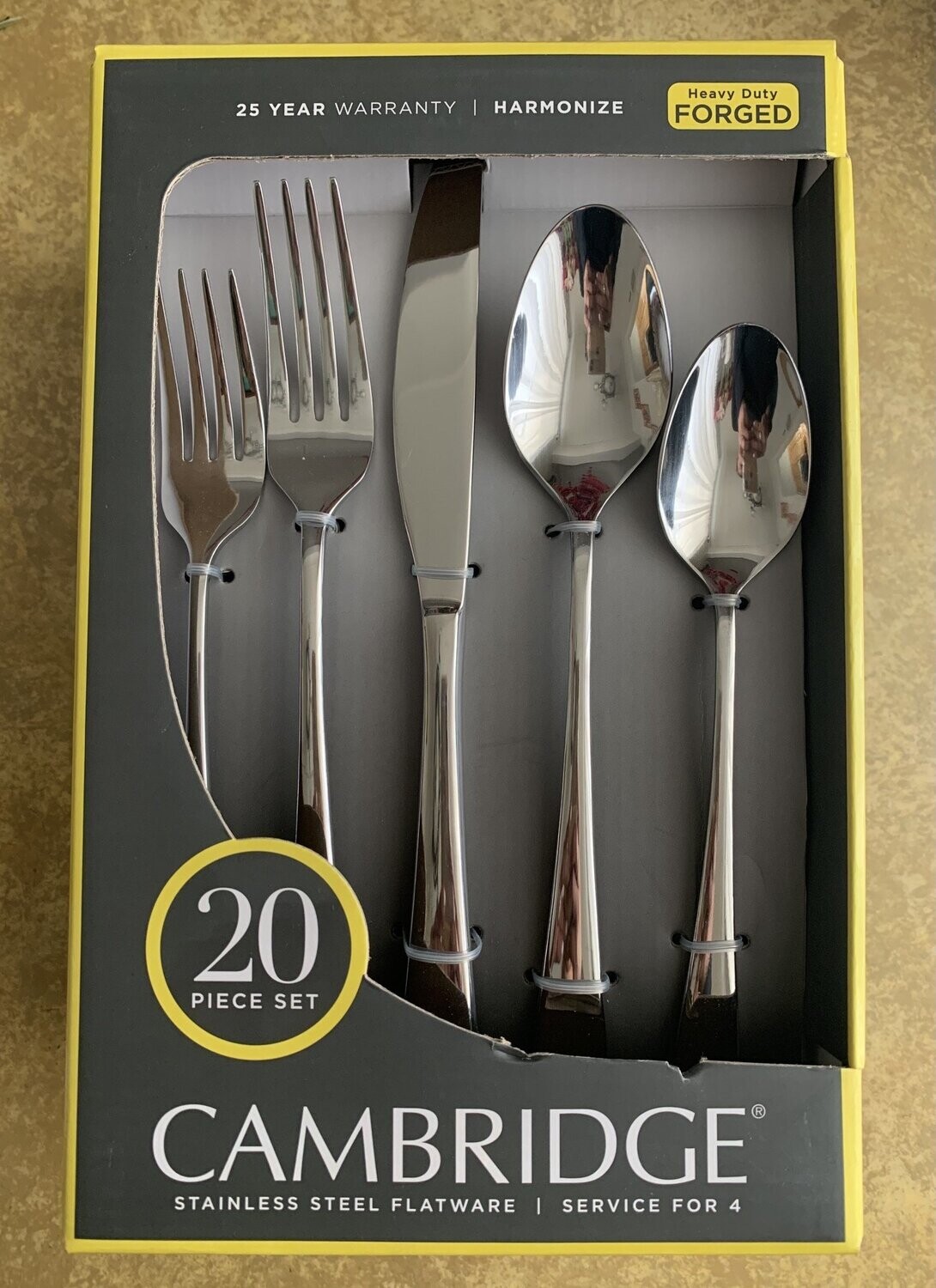 Cambridge Harmonize Stainless Steel Flatware 20-Piece Set