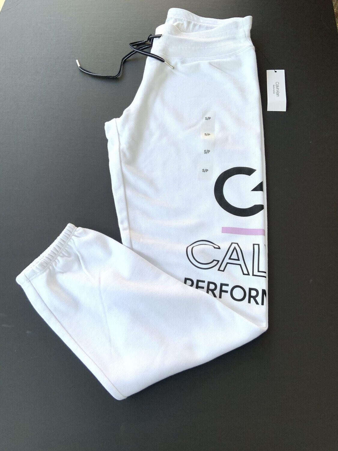 Calvin Klein Jogger Icon Logo Color Block, Color: White, Size: X-Small