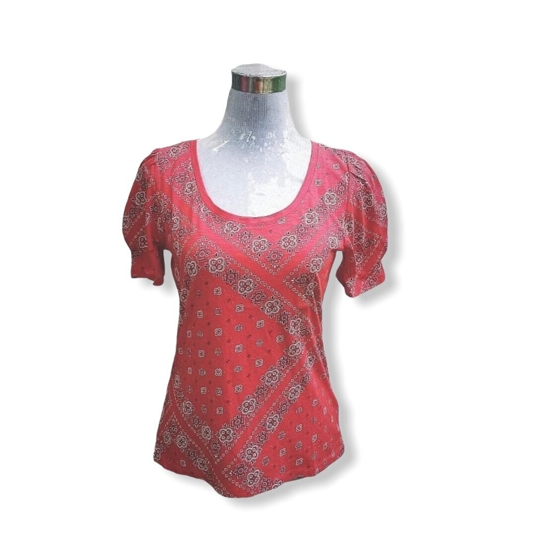 Tommy Hilfiger Tee Rolf Bandana Puff, Color: Red, Size: Small