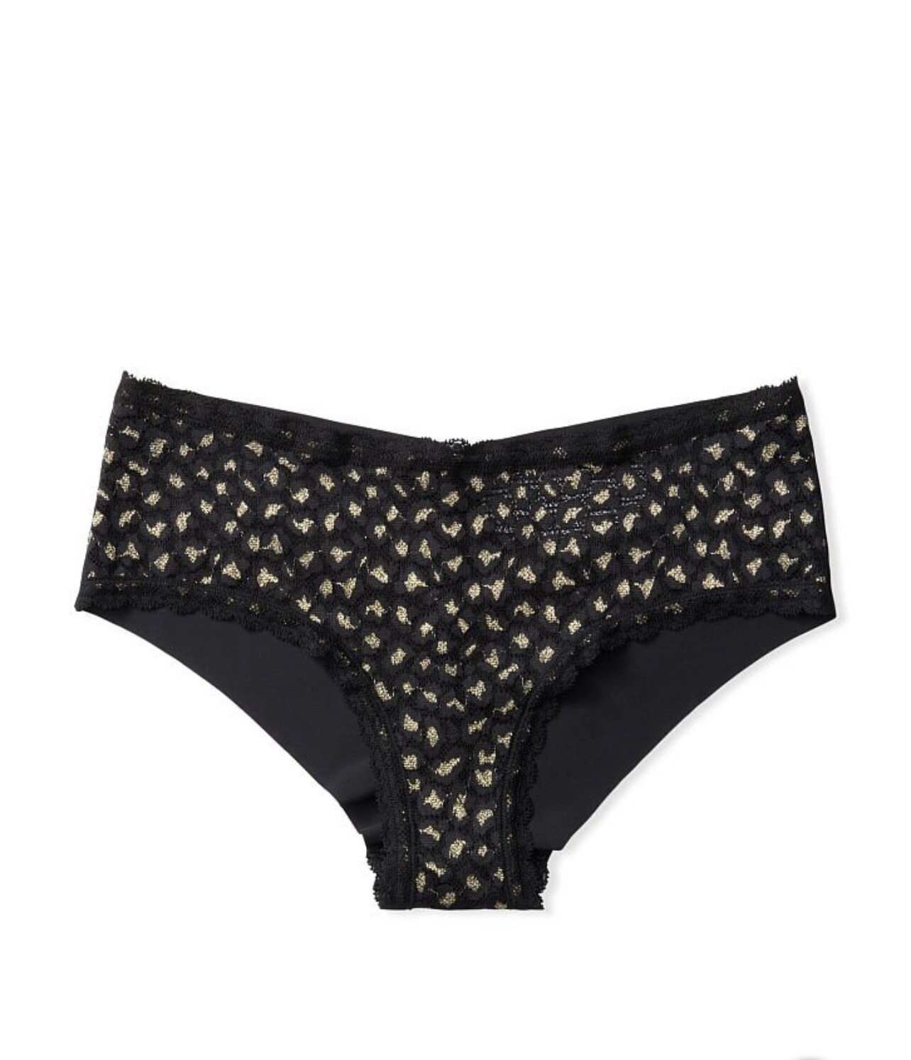 Victoria’s Secret Panty Leopard Lace Cheeky Panty, Color: Black, Size: Small