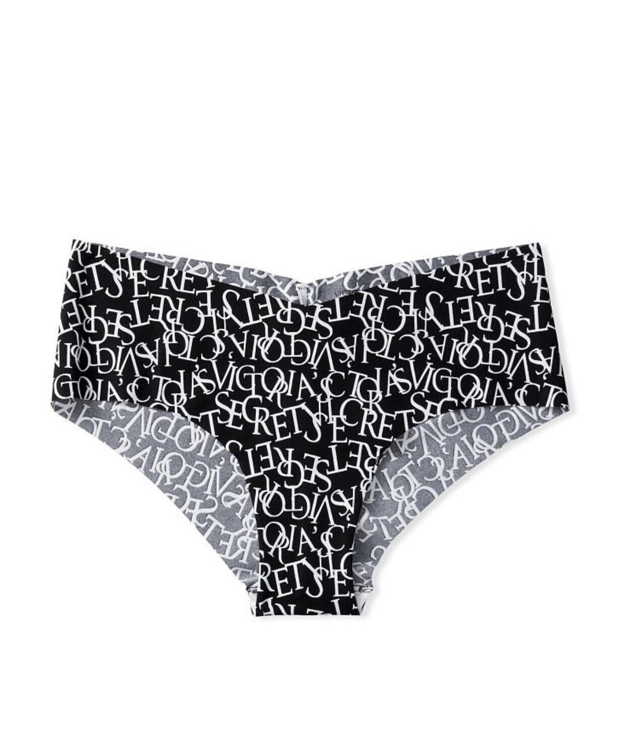 Victoria’s Secret Panty No-Show Cheeky, Color: Black Alphabet, Size: Small