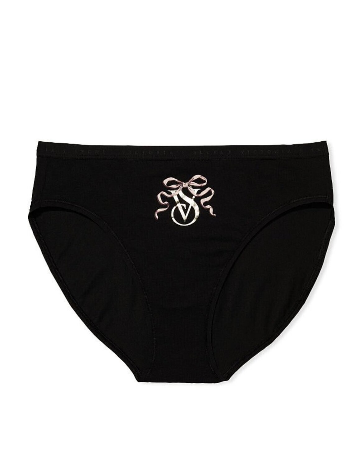 Victoria’s Secret Panty - Stretch Cotton High-Leg Brief, Color: Black VS Graphic, Size: Small