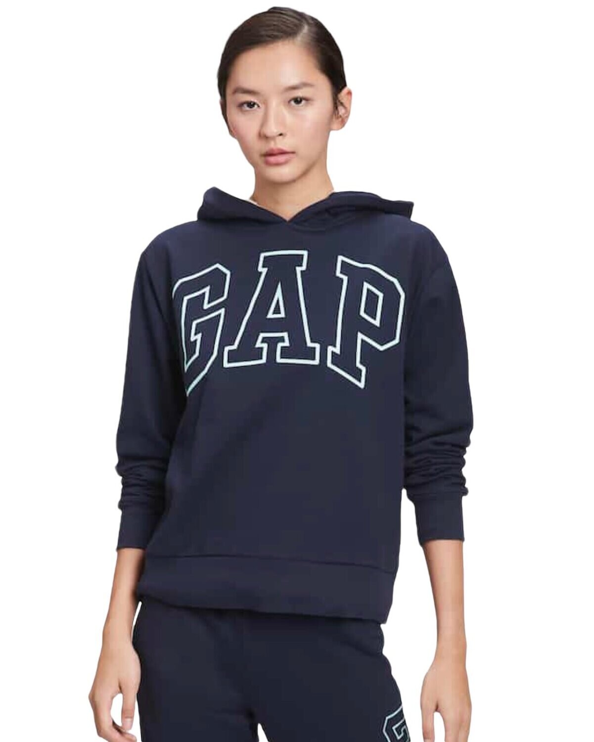 Gap Logo Sherpa Hoodie, Color: Navy Uniform, Size: Small