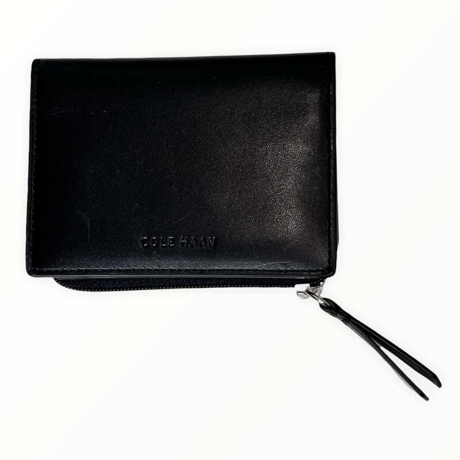 Cole Haan Billfold Genuine Leather  with Zip , Color: Black