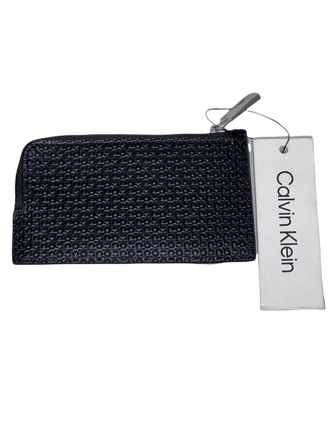 Calvin Klein Cardholder Zip Micro Embossed Monogram Leather