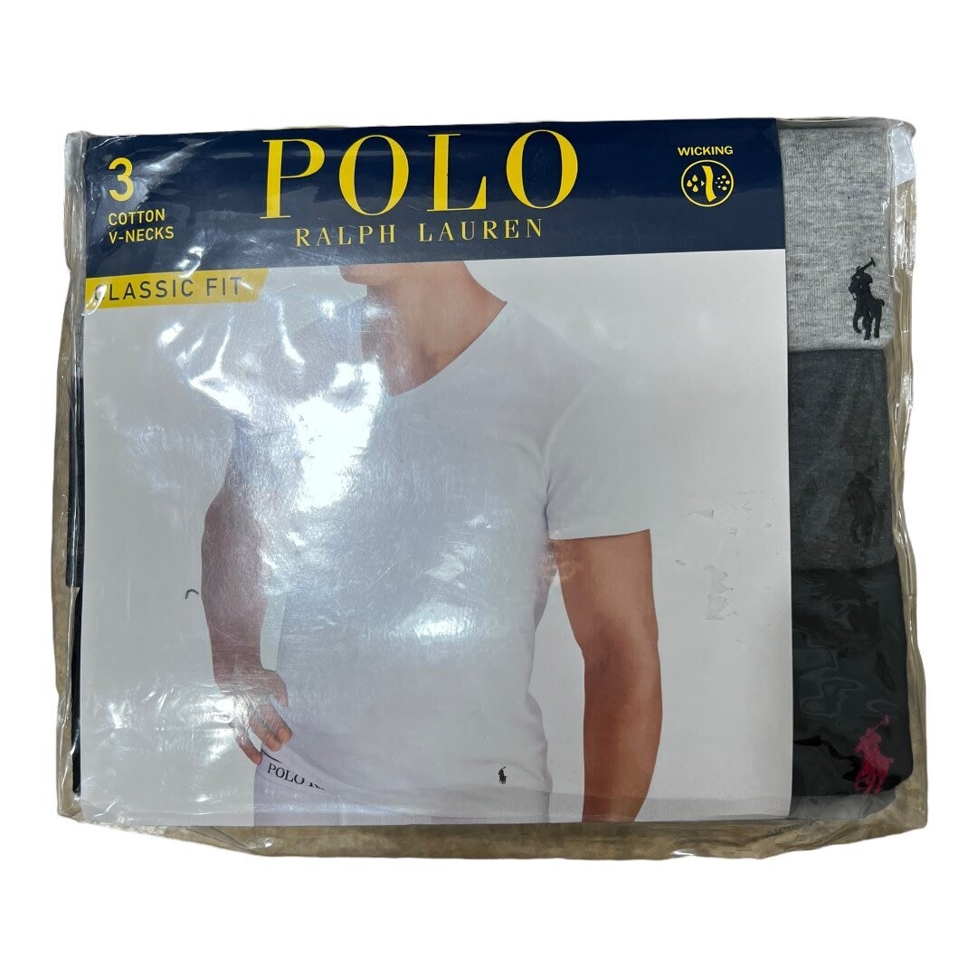Polo Ralph Lauren 3-Pack Cotton V-Neck T-Shirts Classic Fit