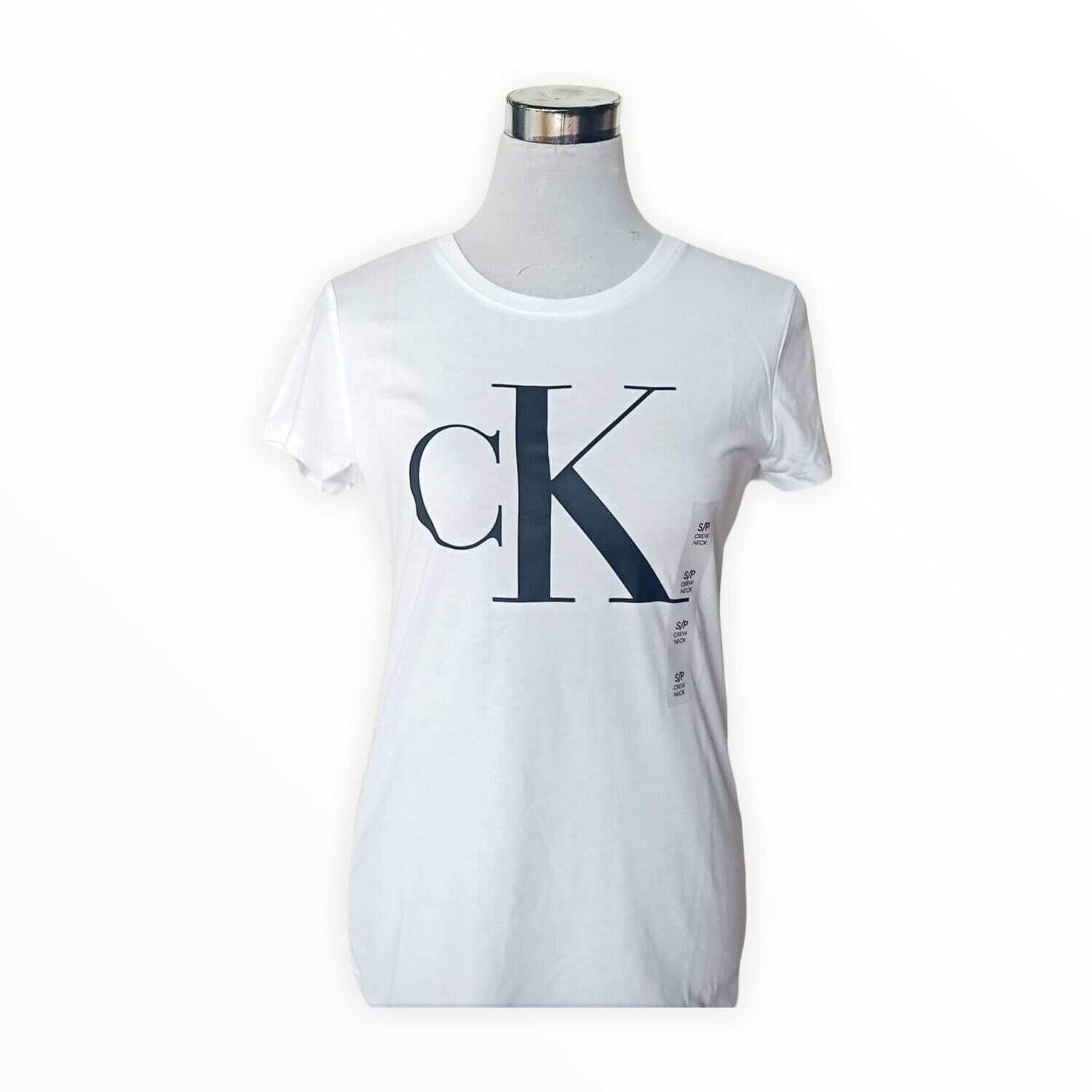 Calvin Klein T-Shirt Oversized Monogram, Color: White, Size: Small