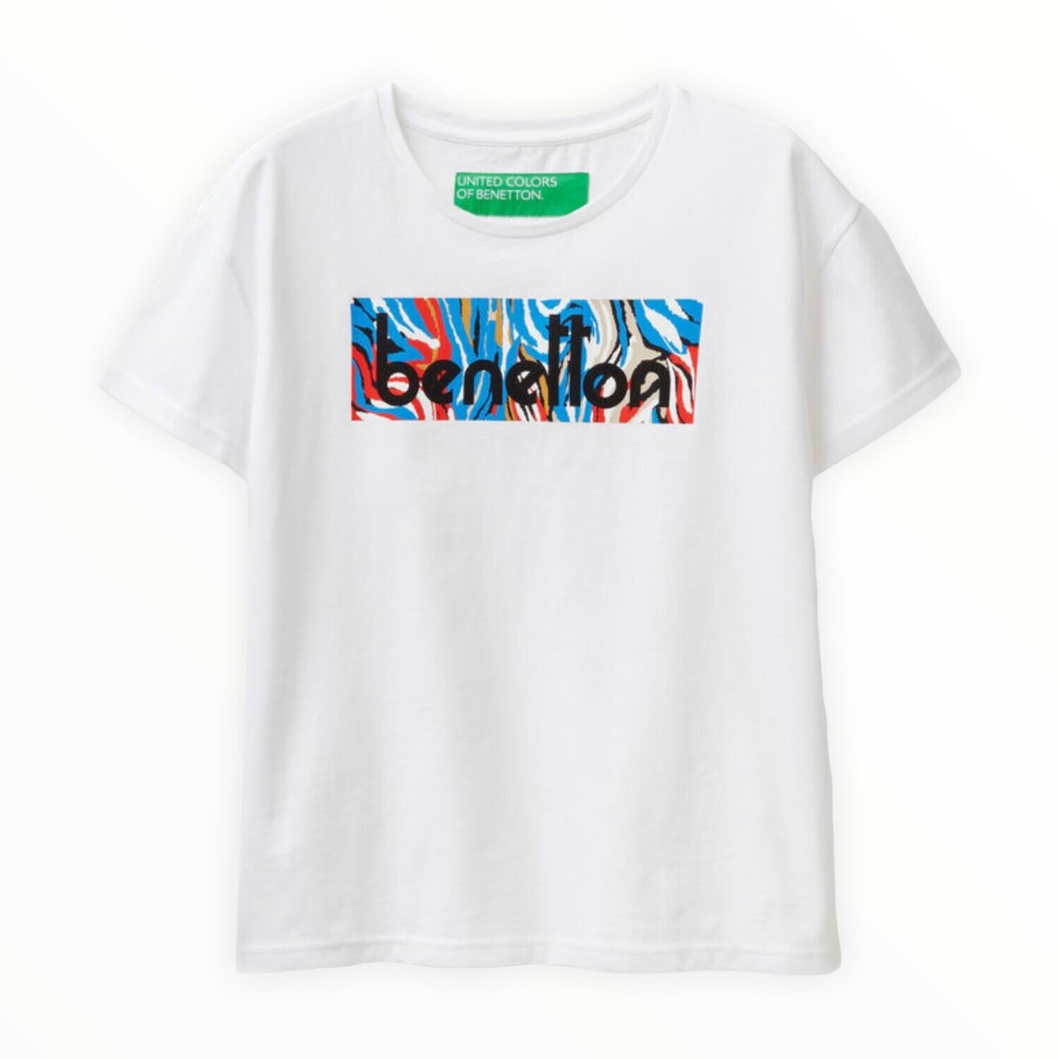 United Colors of Benetton Organic Cotton T-Shirt with Logo Print