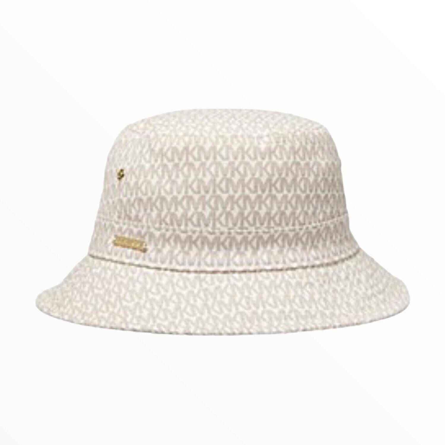 Michael Kors Bucket Hat Logo Print Organic Cotton Blend One Size, Color: Bone