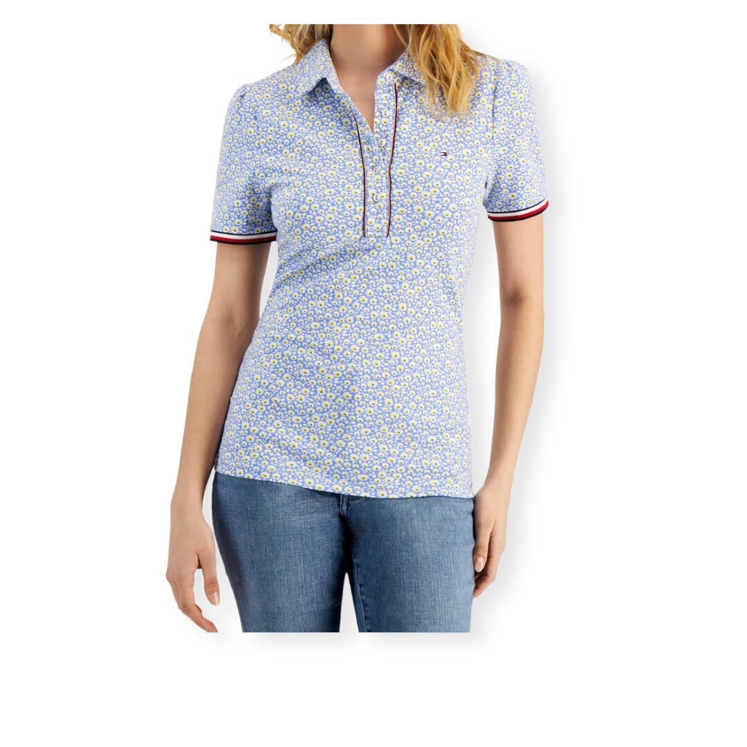 Tommy Hilfiger Puff-Sleeve Polo Top
