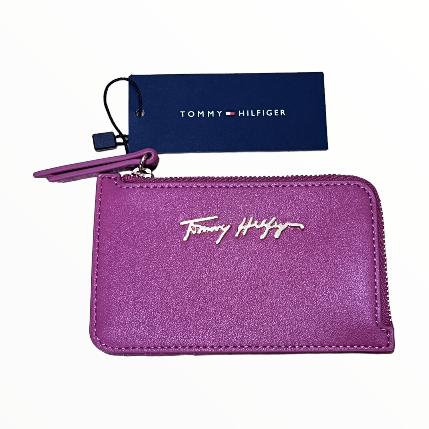 Tommy Hilfiger Slim Card Case L-Shape Zip, Color: Pink
