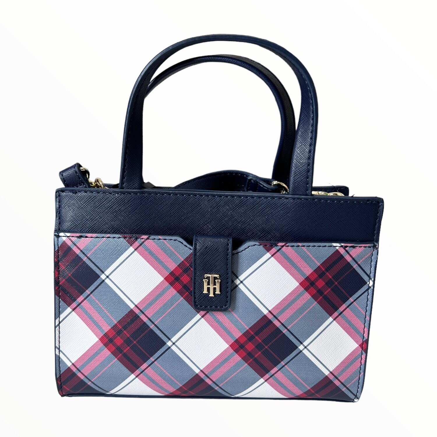 Tommy Hilfiger Bonnie Conv Mini Handbag Crossbody, Color: Navy/Red