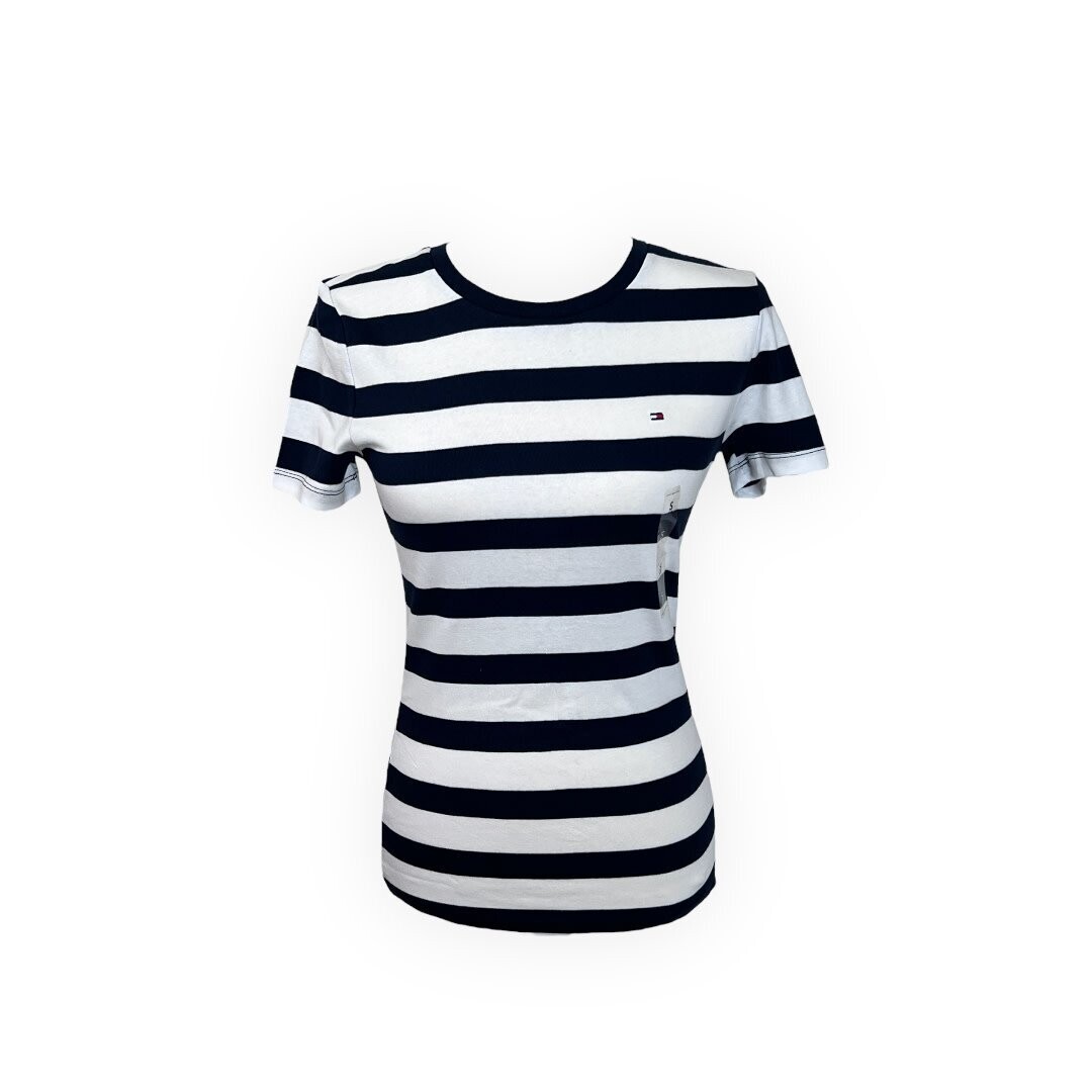 Tommy Hilfiger Stripe Fave Tees, Color: Navy, Size: Small