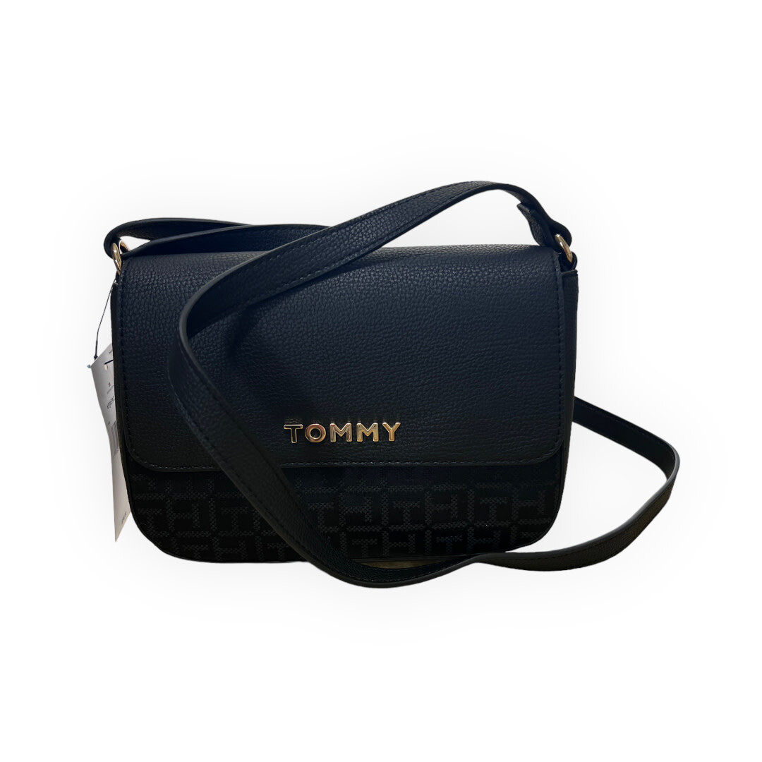 Tommy Hilfiger Crossbody Leather Canvas Monogram Flap Top