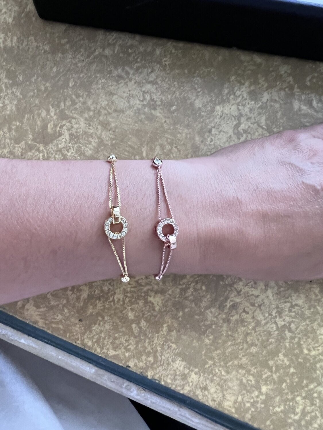 Bracelet Gold Plated Swarovski Crystals, Color: Rose Gold