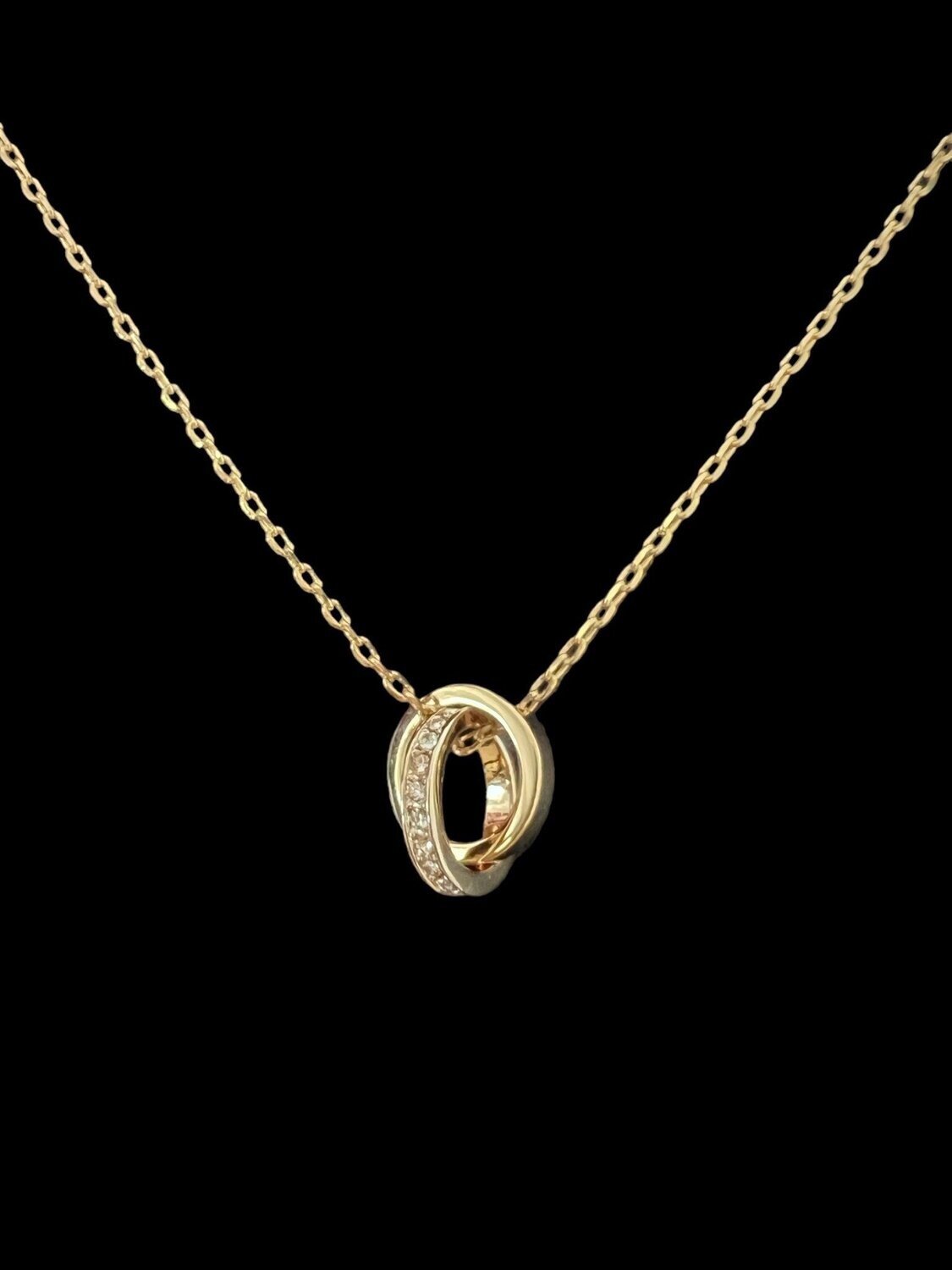 Necklace Link Austria Crystals Yellow Gold Plated