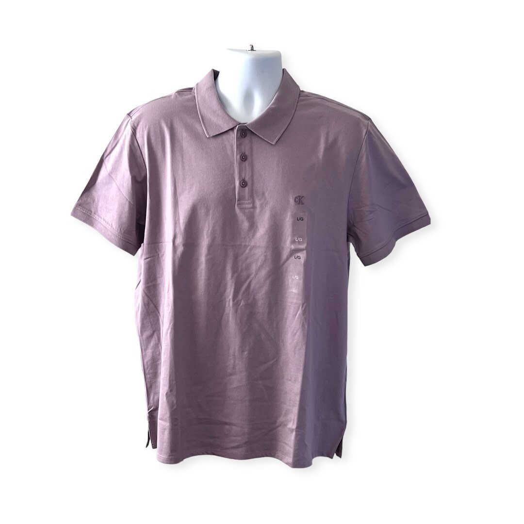 Calvin Klein Polo Shirt Smooth Cotton, Color: Lilac, Size: Large