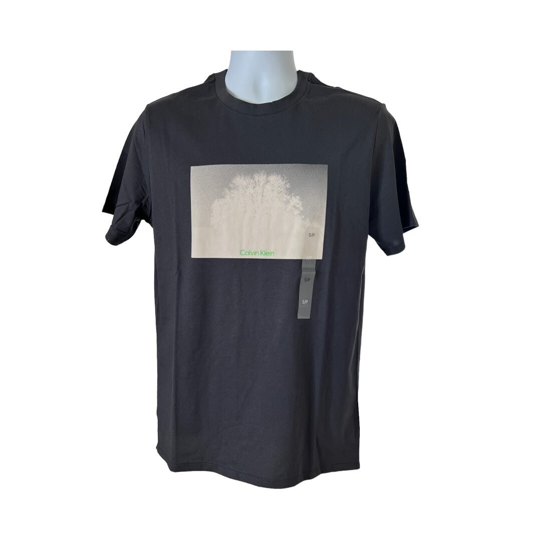 Calvin Klein Night Tree Logo Tee, Color: Black, Size: Small