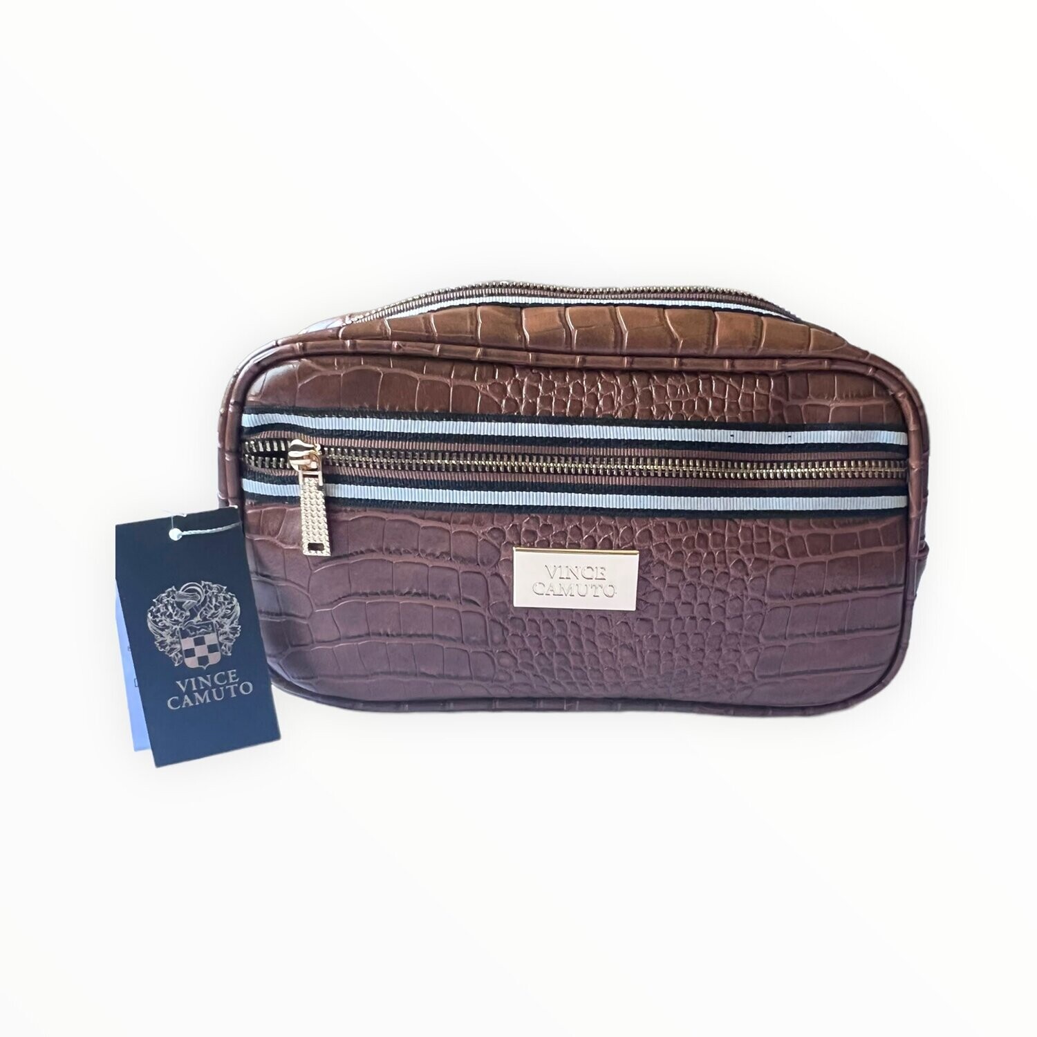 Vince Camuto Croco Embossed Leather Camera Bag