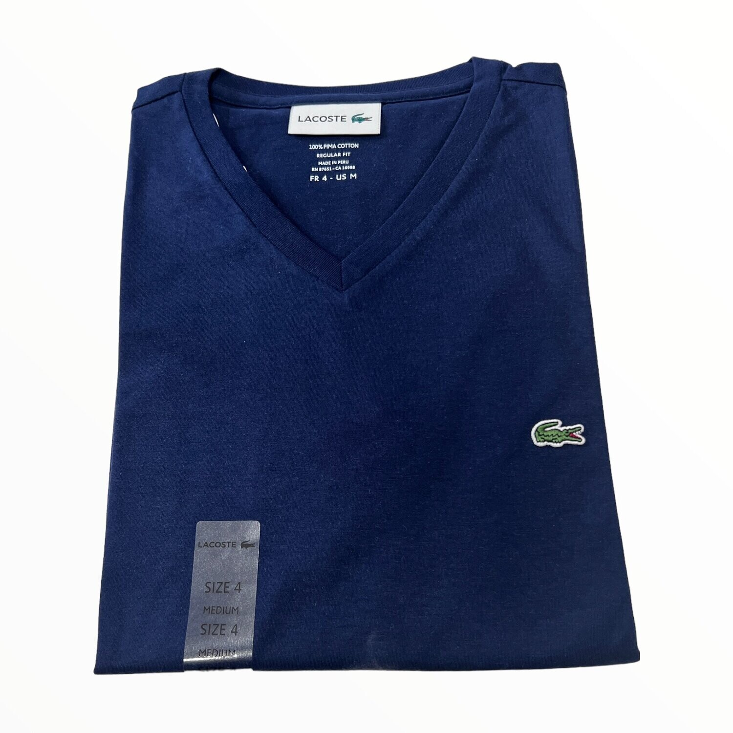 Lacoste Men’s V-Neck Shirts Regular Fit 100% Pima Cotton