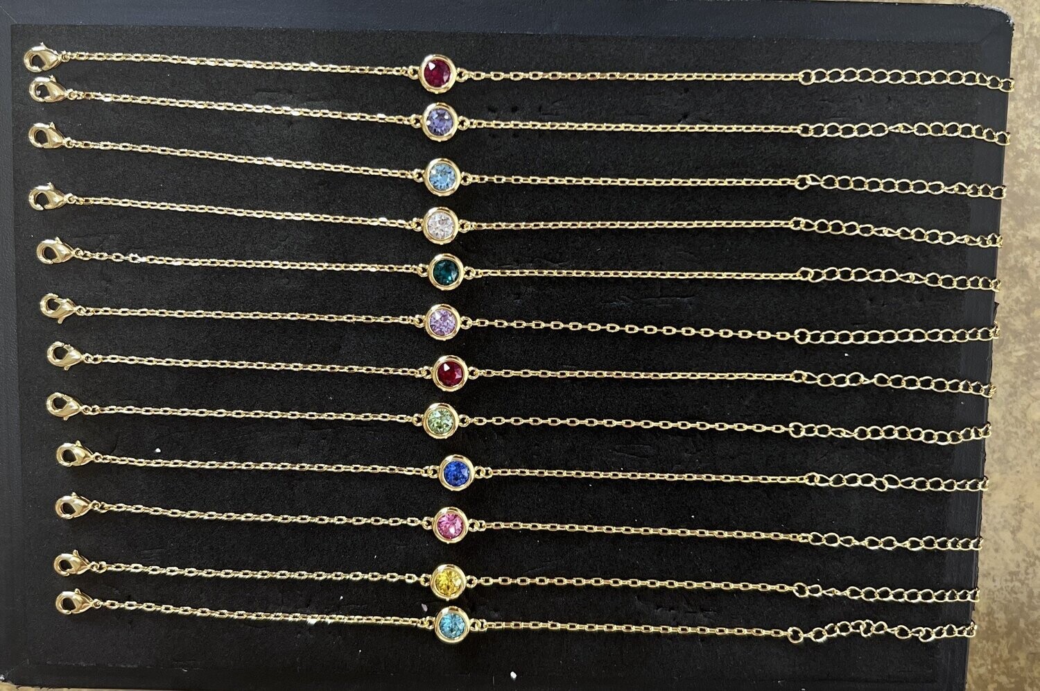 Bracelets Birth Stones 18K Gold Plated