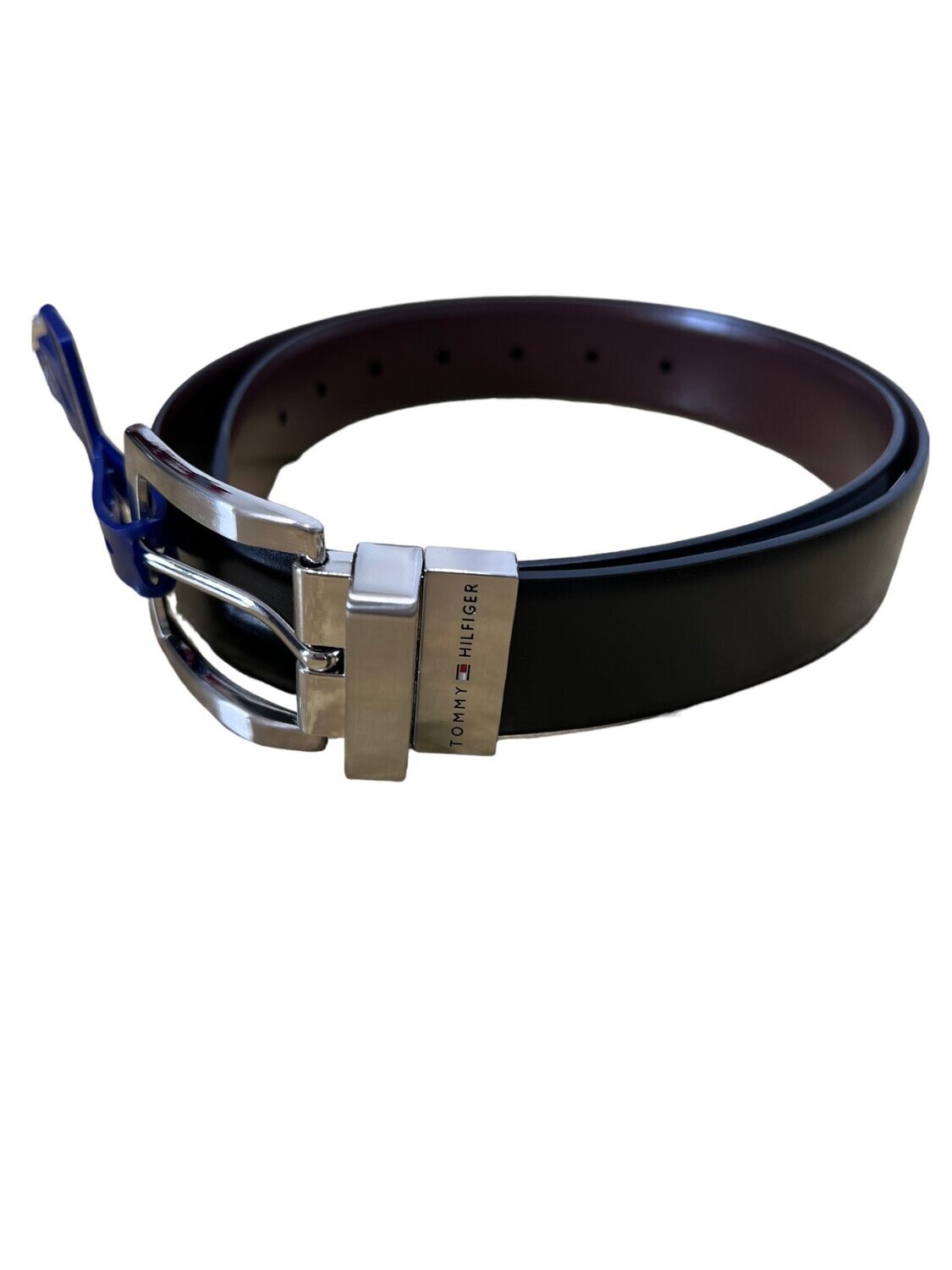Tommy Hilfiger Belt Leather Men’s Reversible, Color: Silver /Blk/Brown, Size: S-30-32