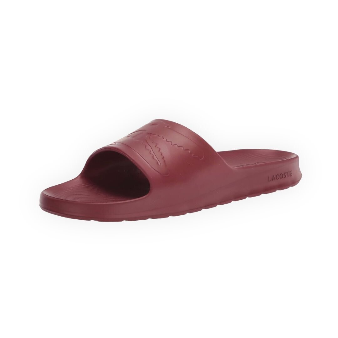 Lacoste Croco Slides 2.0 1122 Synthetic, Color: Dark Red, Size: 8