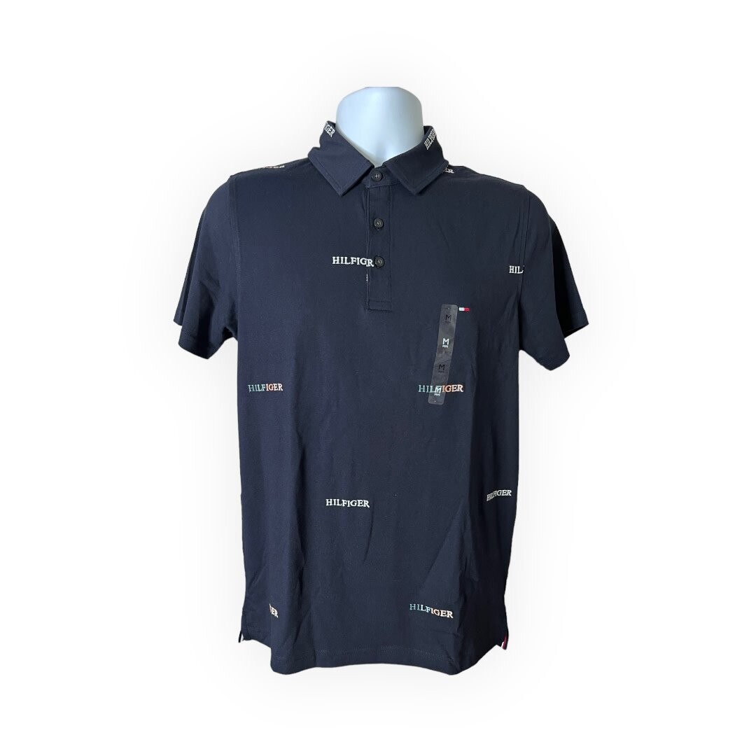 Tommy Hilfiger Polo Shirt Summer Jersey Embroidered Logo, Color: Navy, Size: Small