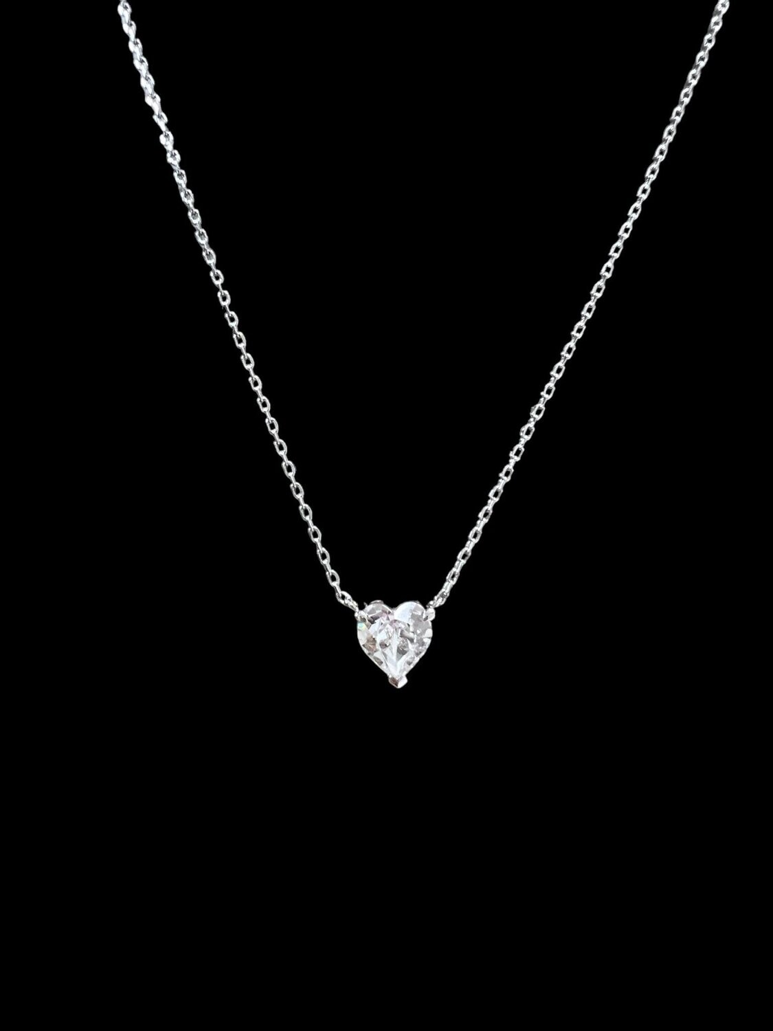 Pendant Heart Silver Plated Austria Crystals