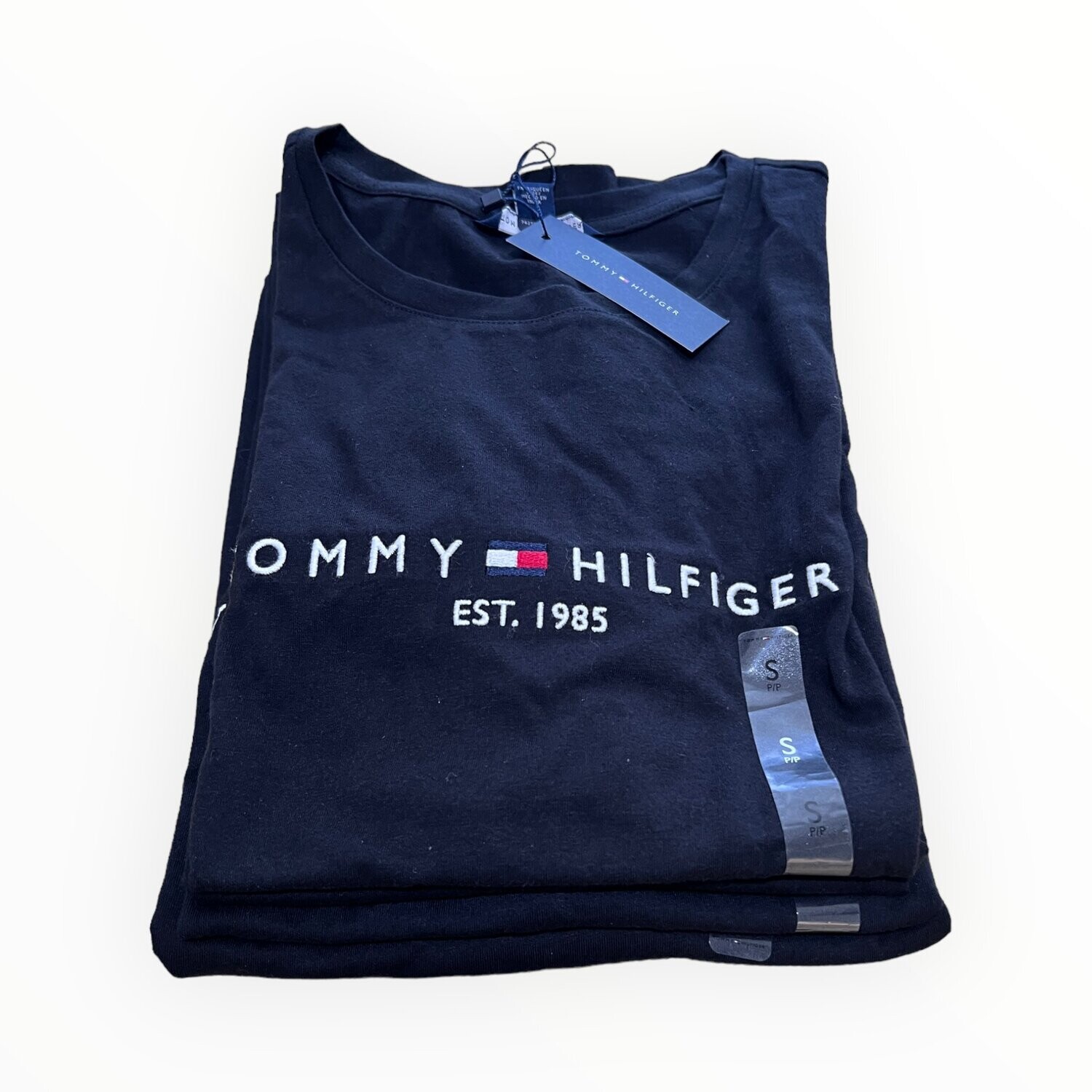 Tommy Hilfiger Crew Corporate Logo Tee, Color: Black, Size: X-Small