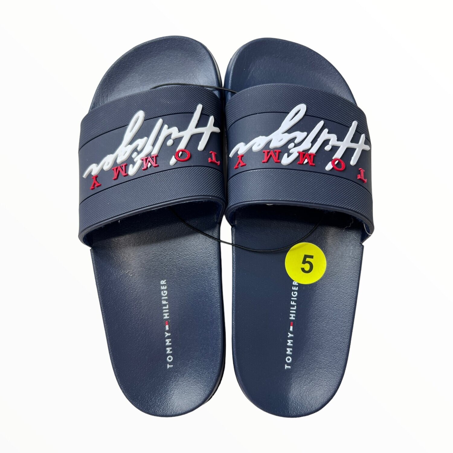 Tommy Hlfiger Slides, Color: Navy, Size: 5