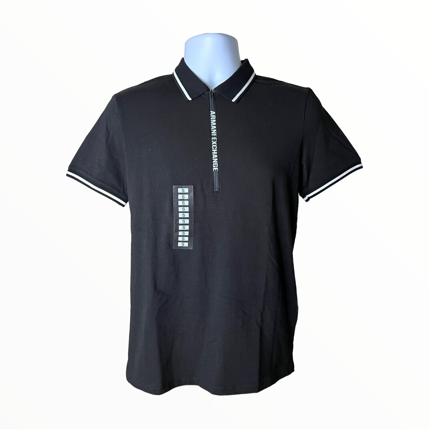 Armani Exchange Polo Shirt , Color: Black, Size: Small