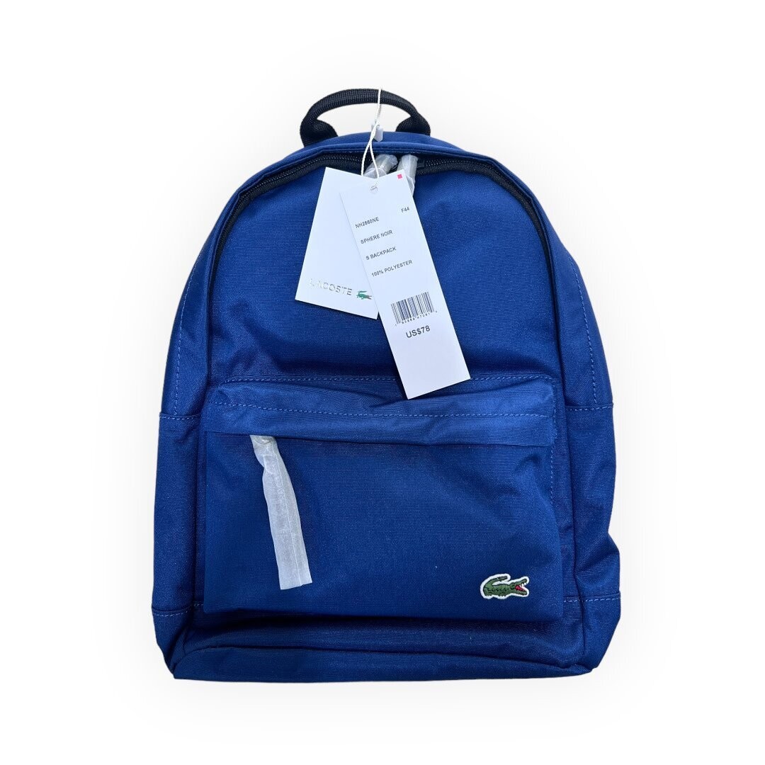 Lacoste Backpack 100% Polyester, Color: Blue
