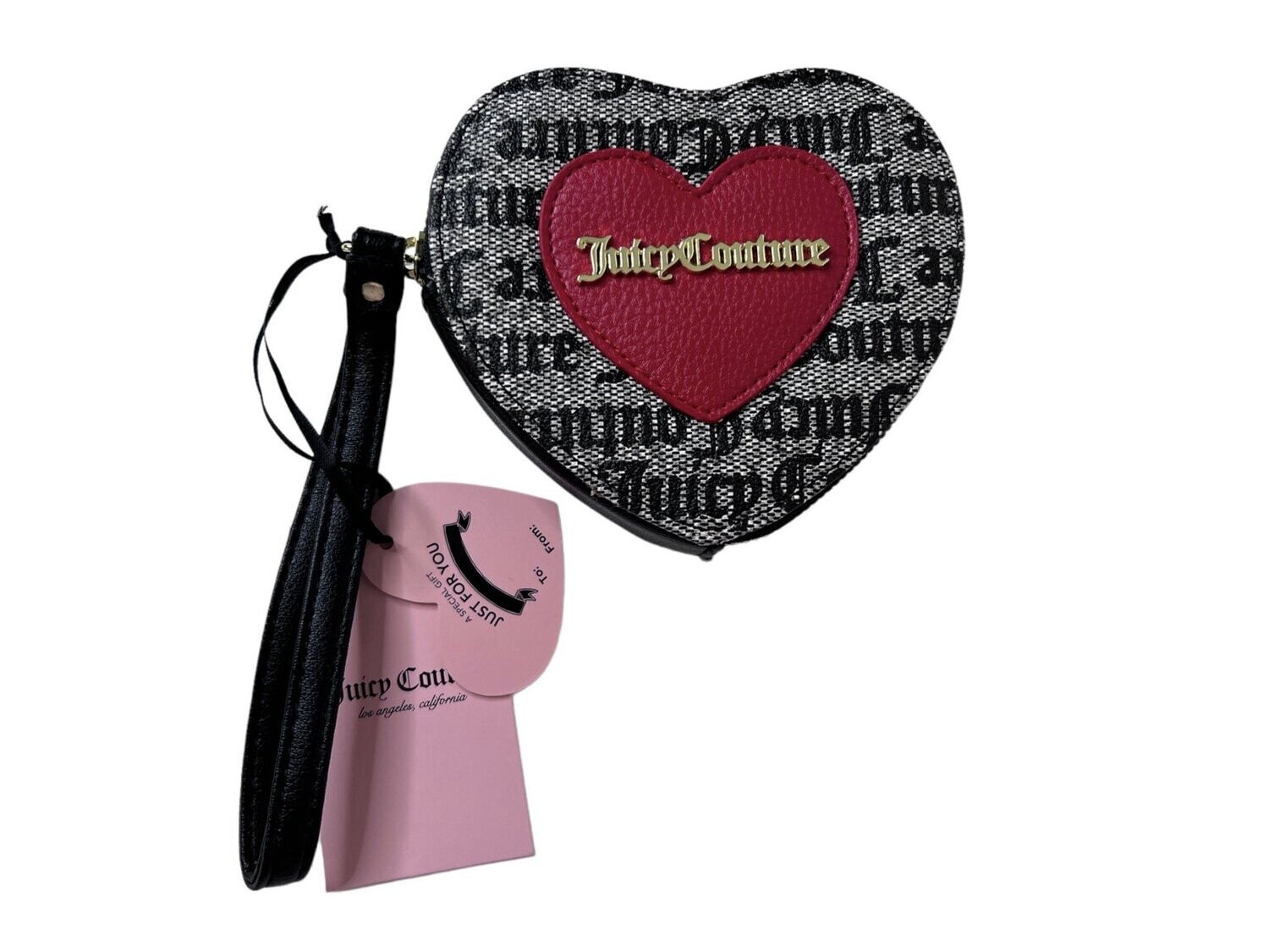 Juicy Couture Valentines Heart Shaped Zip Wallet/Wristlet