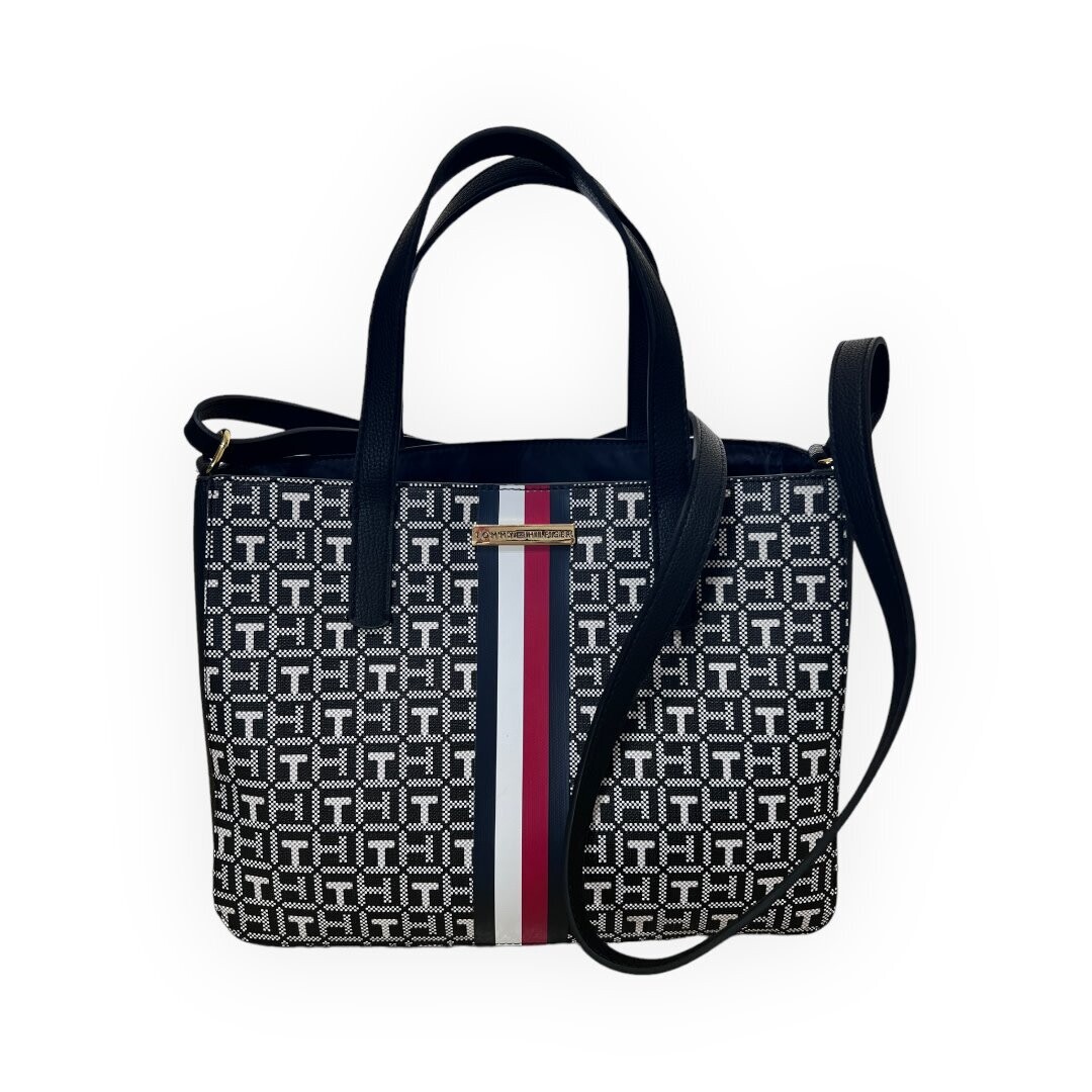 Tommy Hilfiger Tote Handbag Crossbodyn Leather Zip Middle Compartment