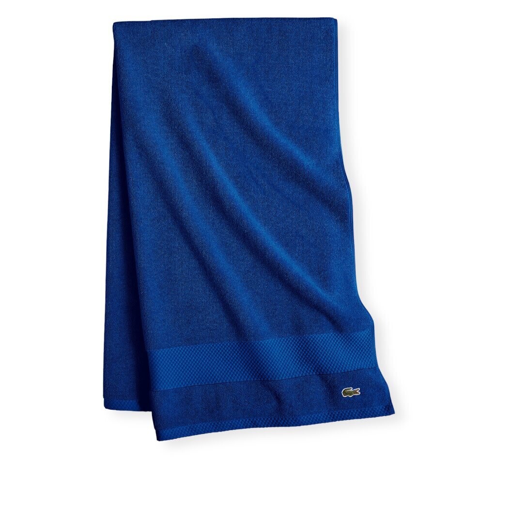 Lacoste Home Heritage Anti-Microbial Supima Cotton Bath Towel 30” x 54”, Color: Blue