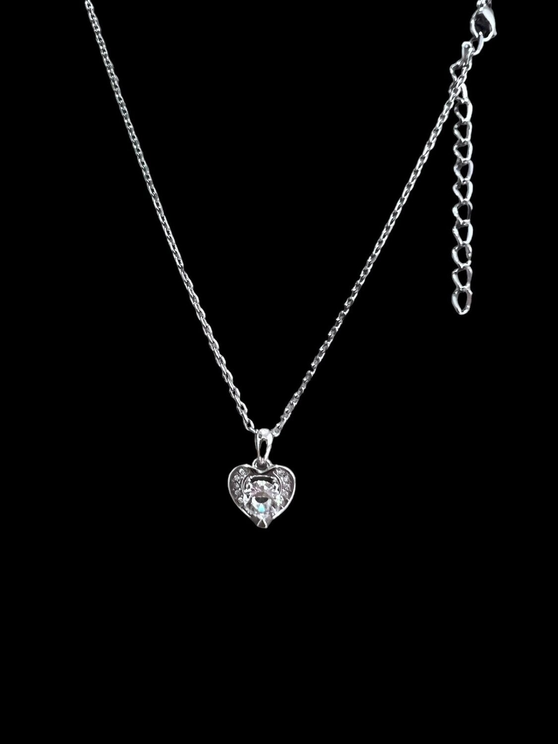 Pendant Silver Plated Heart Austria Crystals