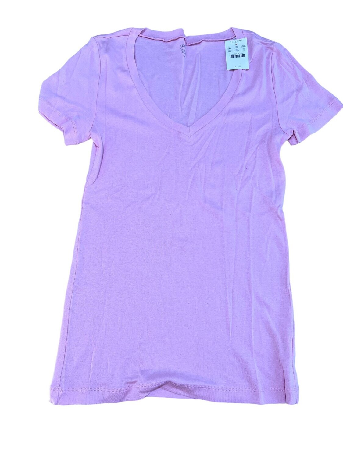 J Crew Fitted Tee Short Sleeves V-Neck 100% Cotton