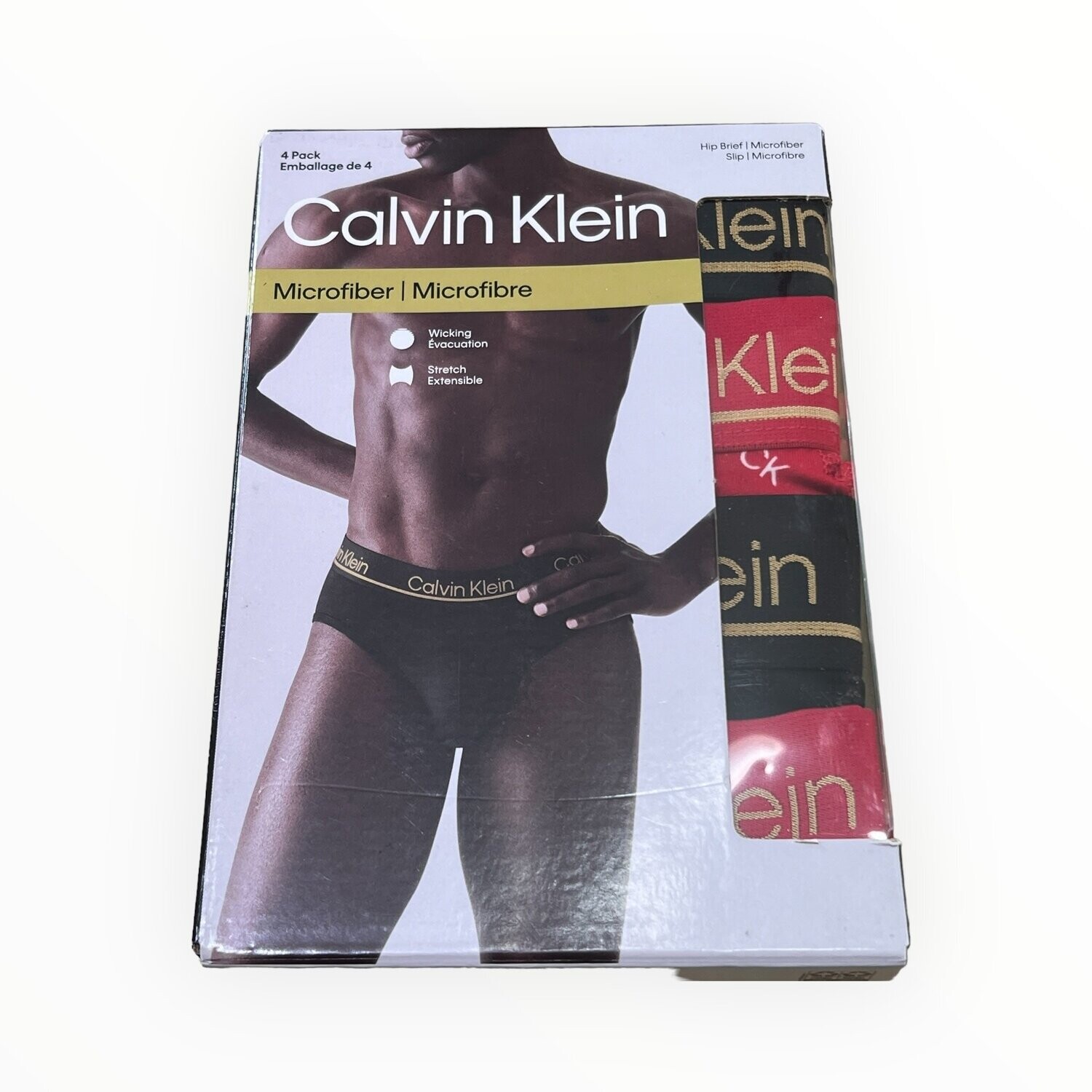 Calvin Klein 4-Pack Microfiber Hip Brief, Color: Multi, Size: Medium