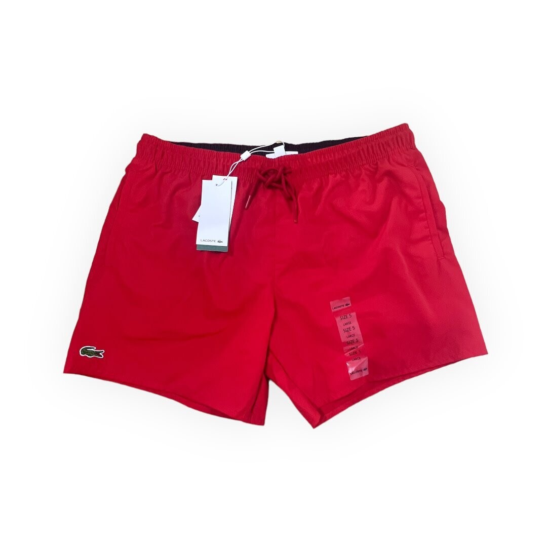 Lacoste Men’s Swim Shorts, Color: Red, Size: 5-Large