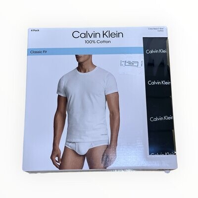 Calvin Klein 4-Pack Crew Neck Classic Fit 100% Cotton T-Shirt
