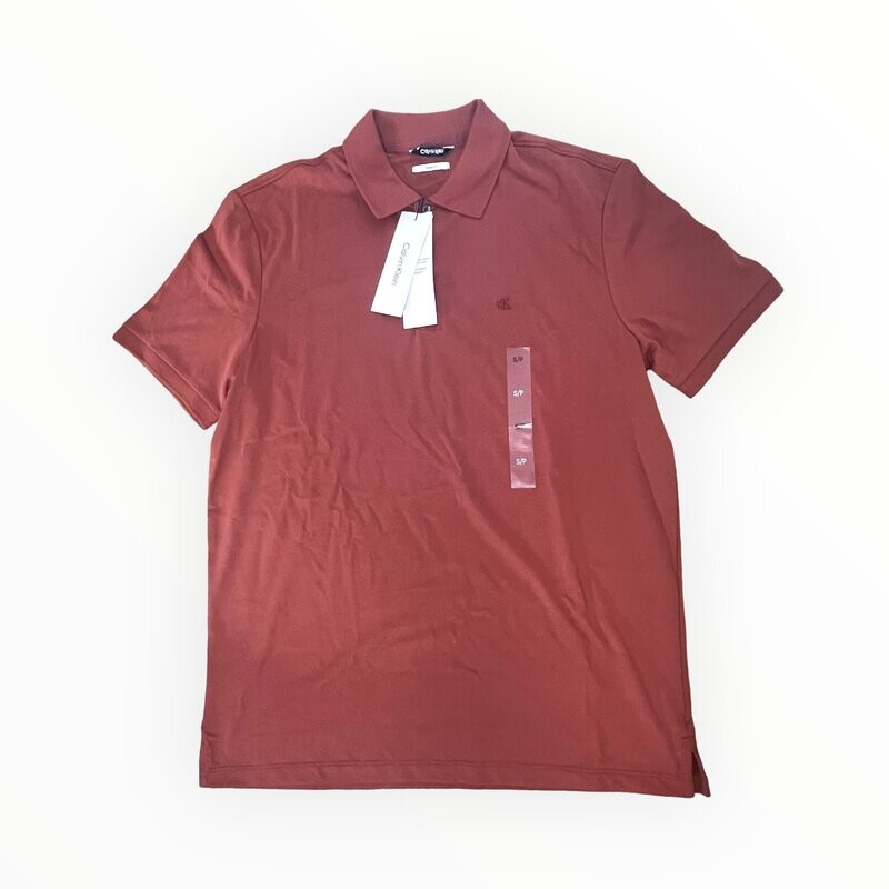 Calvin Klein Polo Shirt Solid Smooth Cotton