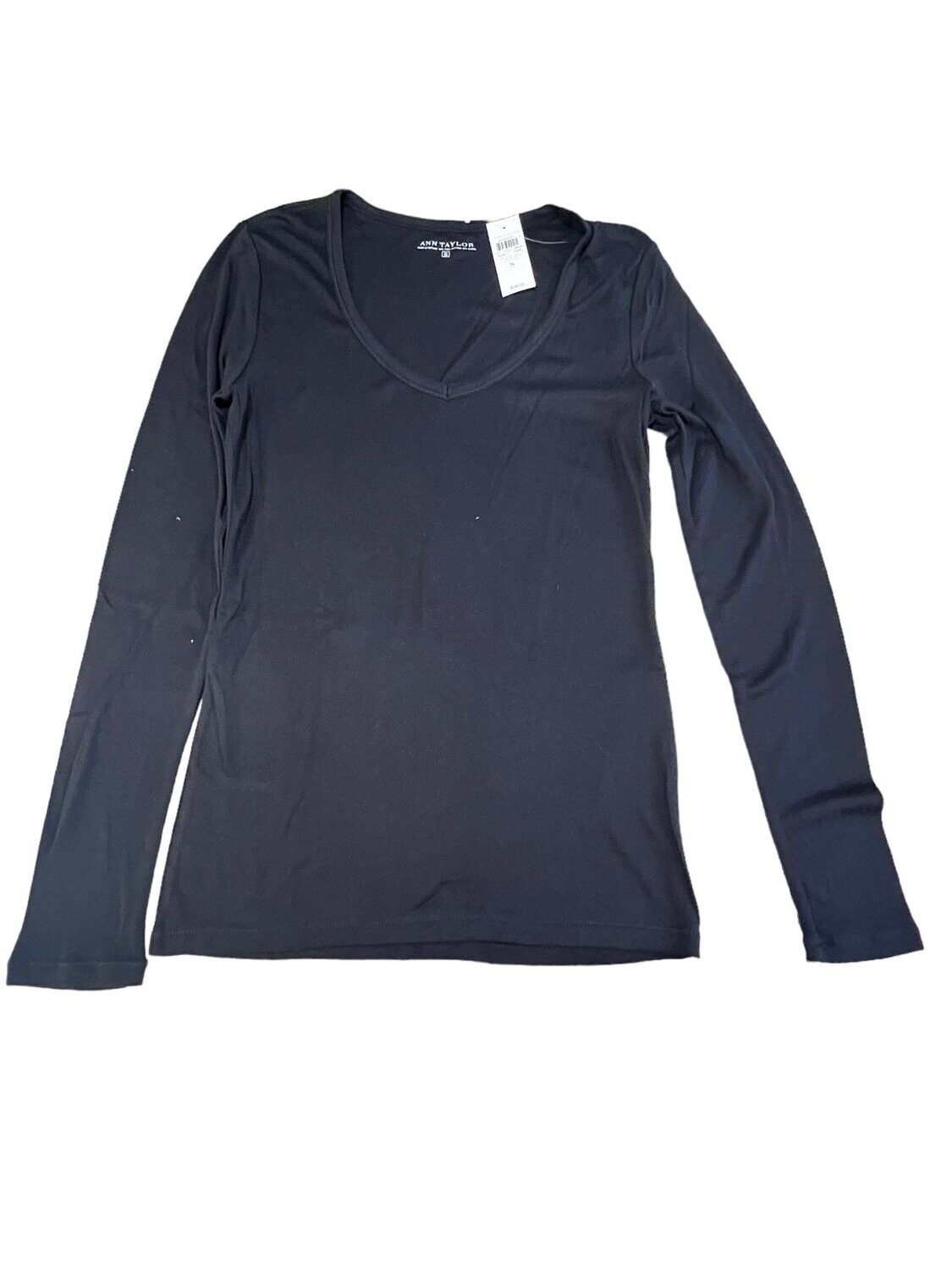 Ann Taylor Tee Long Sleeves V-Neck 60% Pima Cotton 40% Modal