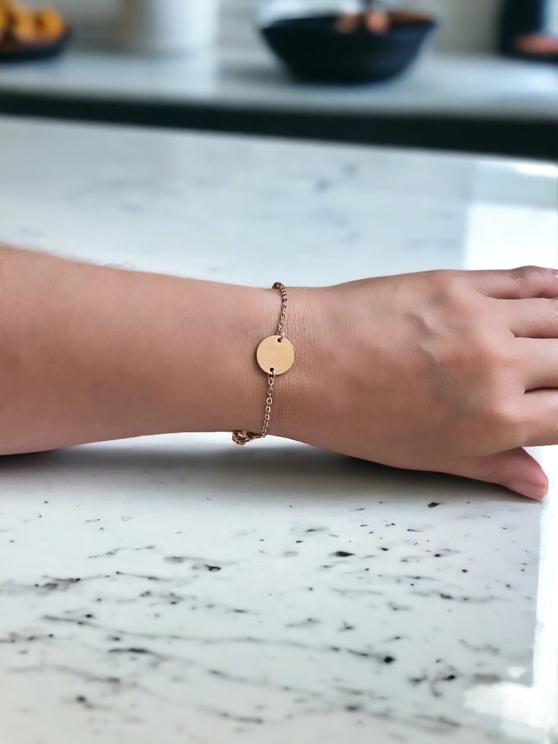 Bracelet Rose Gold Plated Stainless Steel, Color: Rose Gold